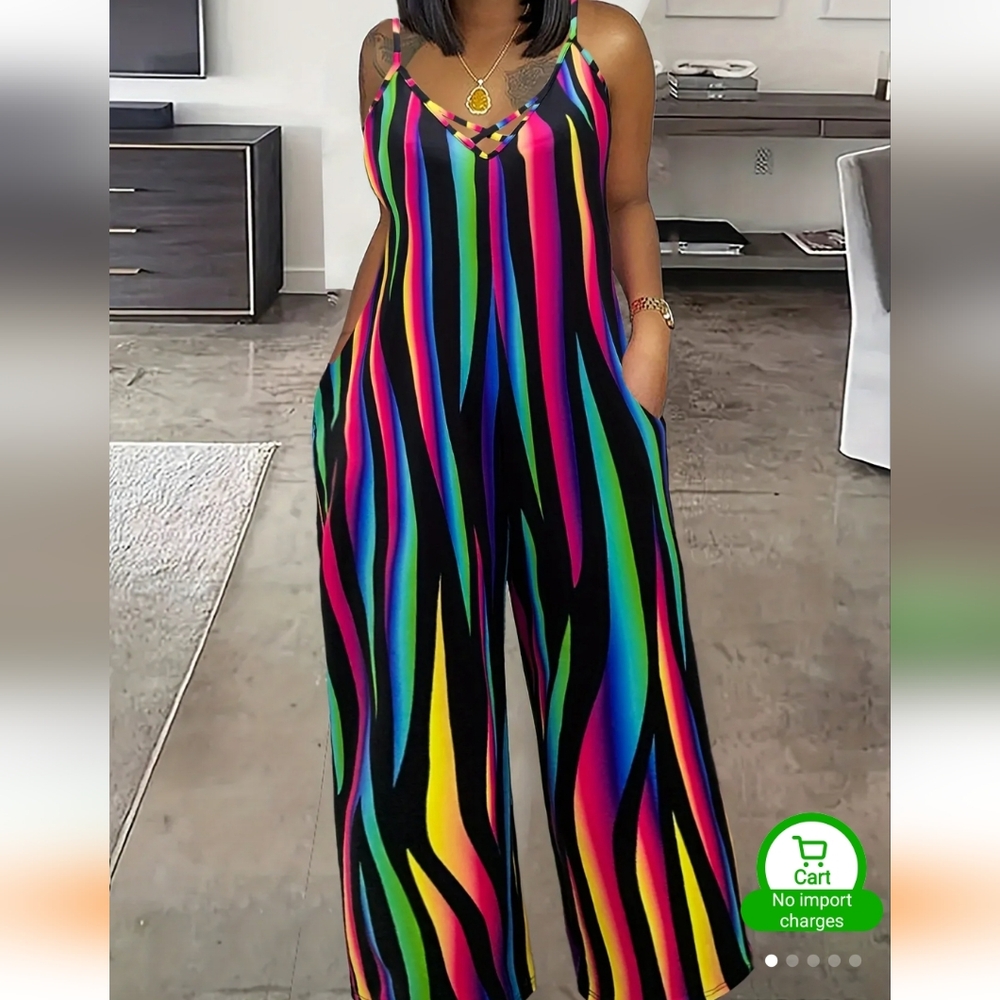 Colorful Striped Jumpsuit